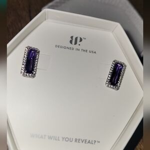 Elegant Purple and Silver Earrings